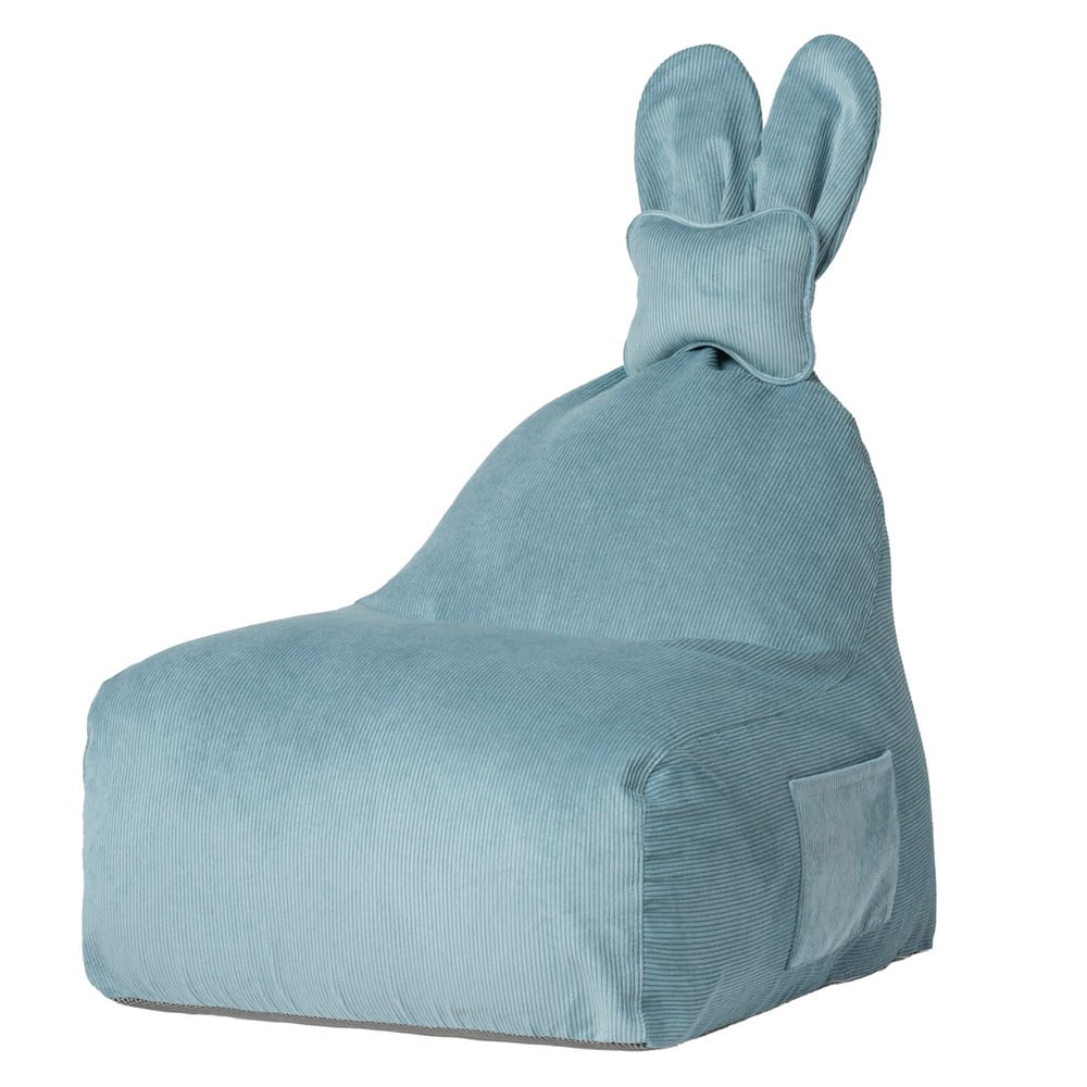 Fotoliu puf pentru copii albastru Funny Bunny – The Brooklyn Kids