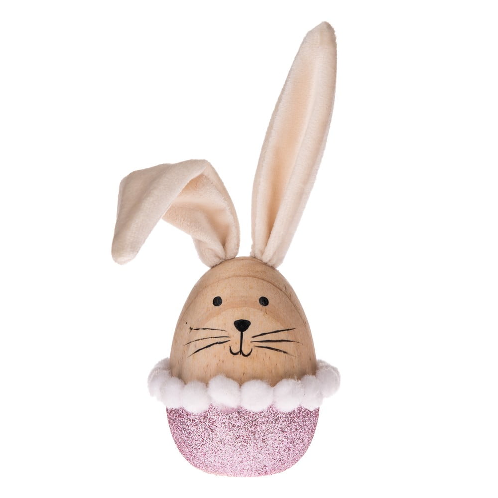 Poza Decoratiune din lemn pentru Paste Dakls Bunny, bej - roz