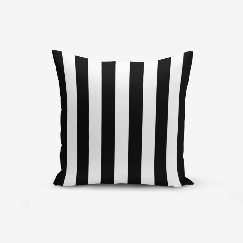 Față de pernă cu amestec din bumbac Minimalist Cushion Covers Black White Striped, 45 x 45 cm, negru – alb bonami.ro imagine noua
