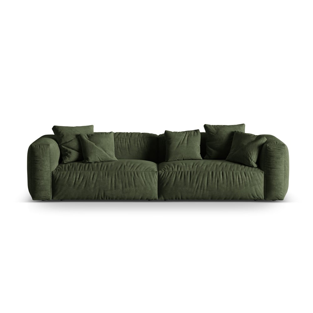 Canapea modulară verde cu tapițerie din țesătură bouclé 320 cm Martina – Micadoni Home