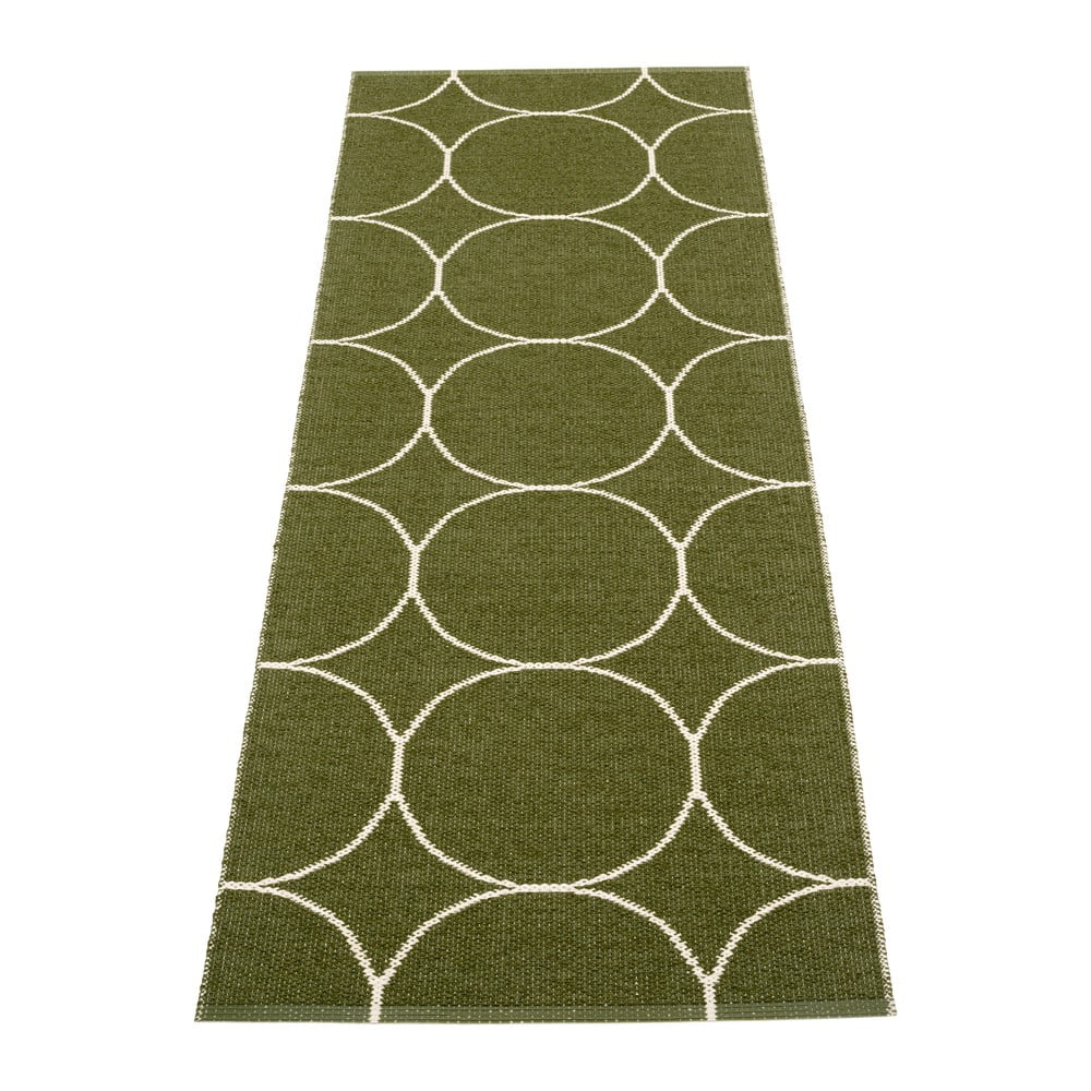 Covor tip traversă pentru interior și exterior verde închis 70x200 cm Boo Dark Olive – Pappelina