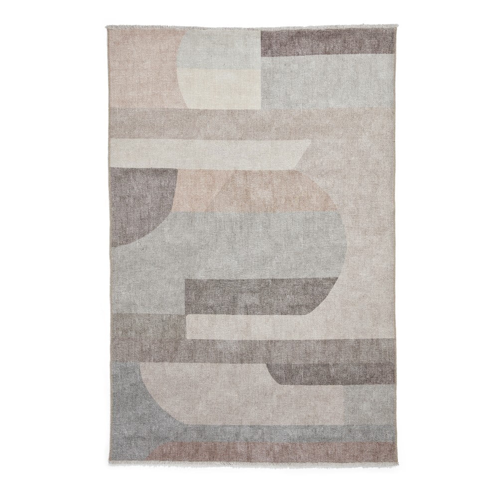 Covor bej lavabil din amestec de bumbac 122x170 cm Whisper – Think Rugs