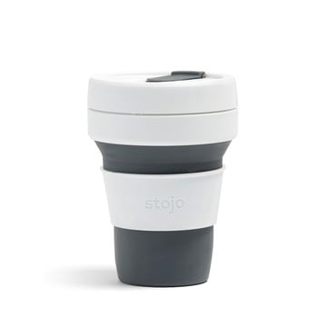 Cană pliabilă stojo pocket cup, 355 ml, alb - gri