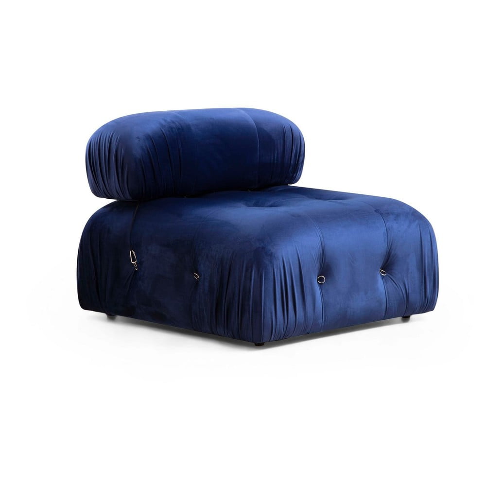 Modul pentru canapea albastru închis cu tapițerie din catifea (de mijloc) Bubble – Artie