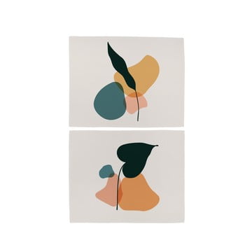 Set 2 suporturi din bumbac pentru farfurie butter kings botanical art dark