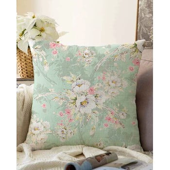 Față de pernă din amestec de bumbac minimalist cushion covers blossom, 55 x 55 cm, verde