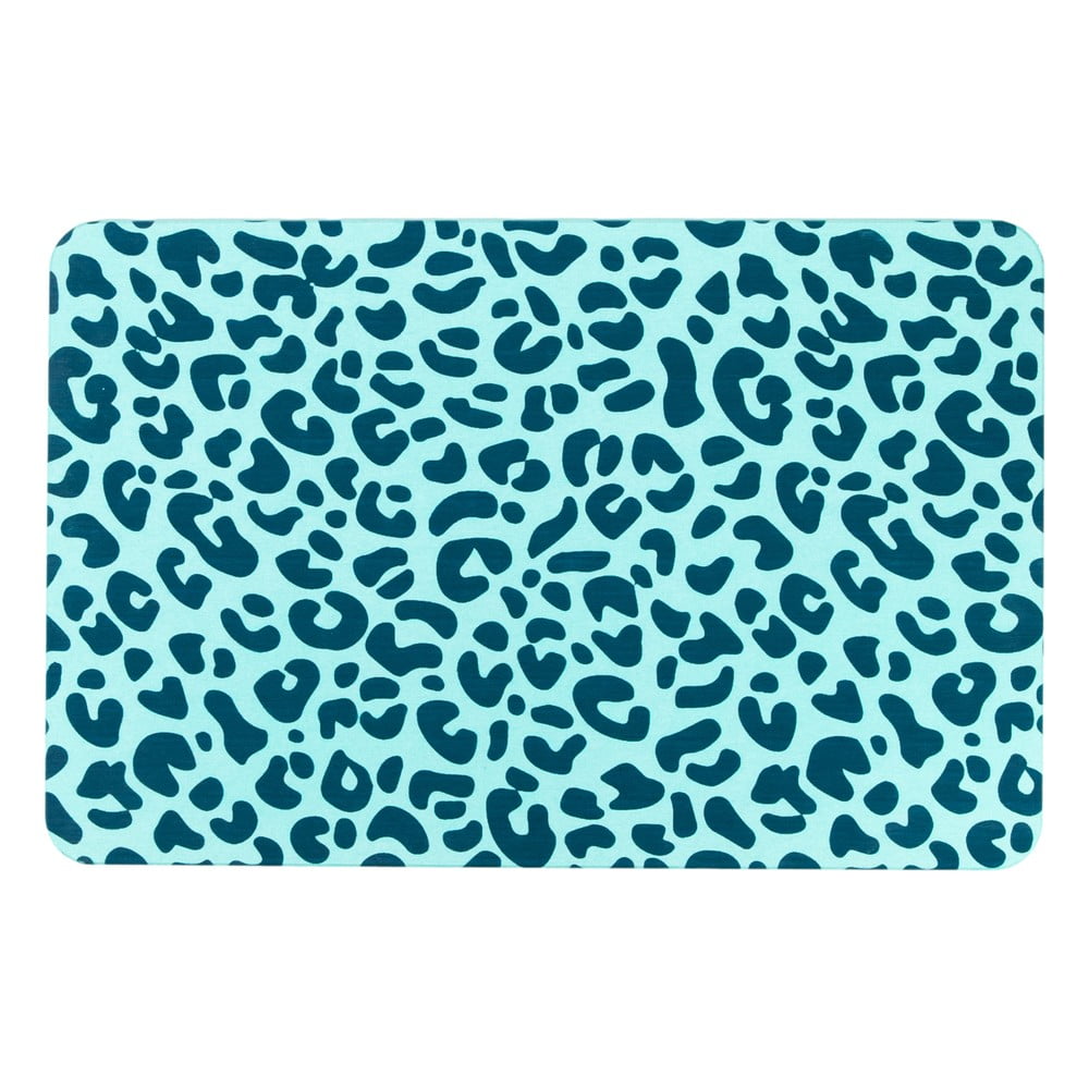 Covoraș de baie albastru deschis 39x60 cm leopard – artsy doormats