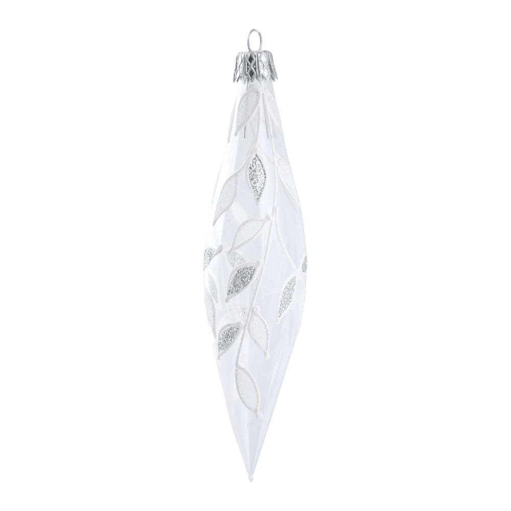 Set 4 decorațiuni de Crăciun din sticlă Ego Dekor Icicle, alb-argintiu bonami.ro