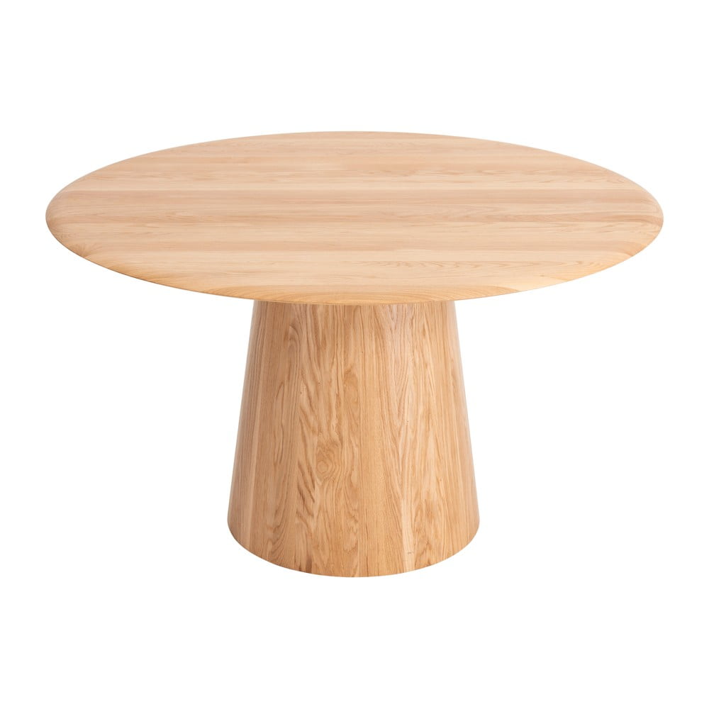 Masă de dining în culoare naturală rotundă din lemn de stejar ø 126 cm Mushroom – Gazzda