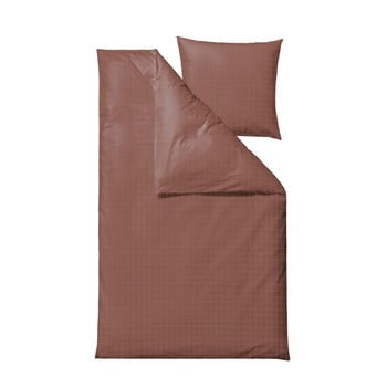 Lenjerie de pat din bumbac damasc pentru pat single södahl clear, 140 x 220 cm, maro - roșu