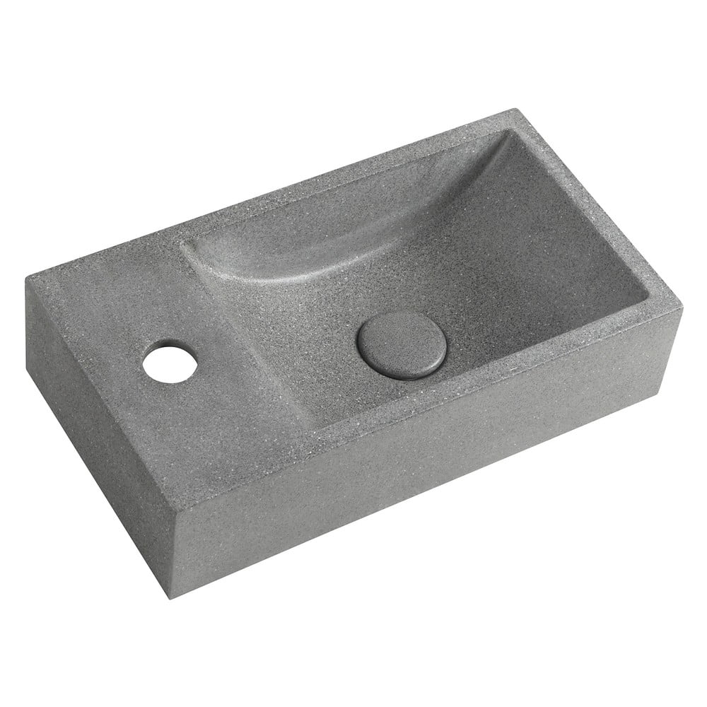 Chiuvetă mică pentru WC gri închis din beton 40x22 cm Crest – Sapho