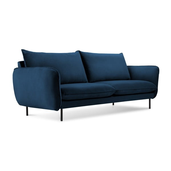 Canapea țesătură catifea Cosmopolitan Design Vienna, 160 cm, albastru