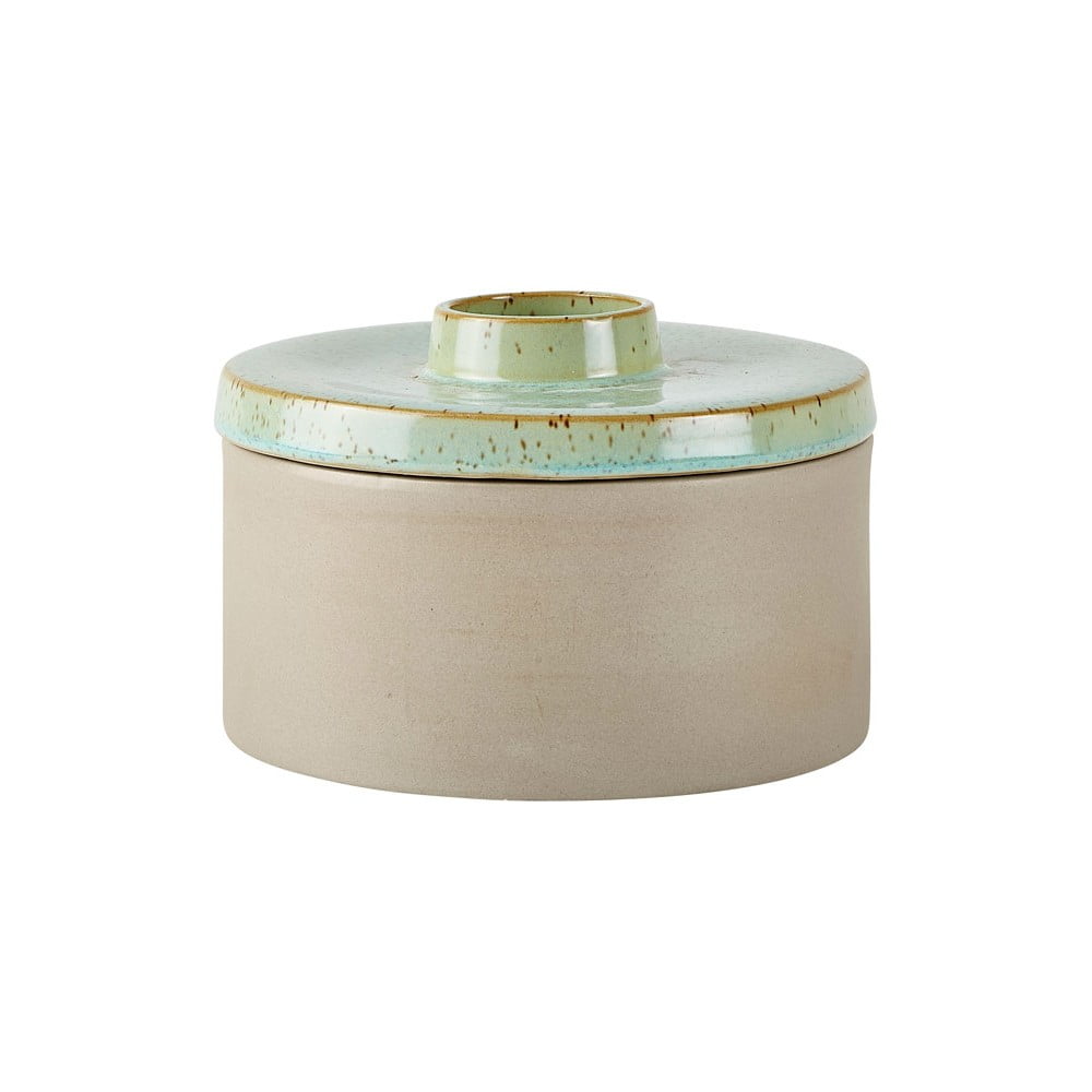  Vază din gresie ceramică cu capac Villa Collection Dusty, înălțime 12 cm 