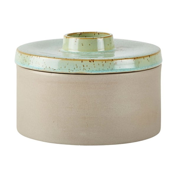 Vază din gresie ceramică cu capac Villa Collection Dusty, înălțime 12 cm