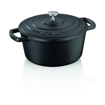 Oală din fontă cu capac kela calido, ø 24 cm, negru