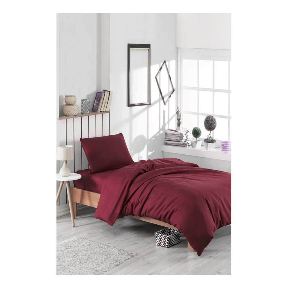 Lenjerie din bumbac pentru pat de o persoană Puresso Panteja, 140 x 200 cm, roșu bonami.ro imagine noua