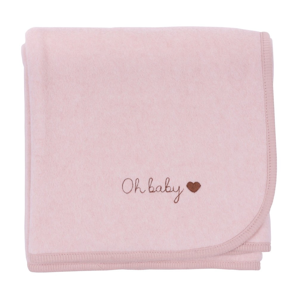 Pătură pentru copii roz din bumbac organic 75×90 cm Organic – Malomi Kids 75x90 pret redus