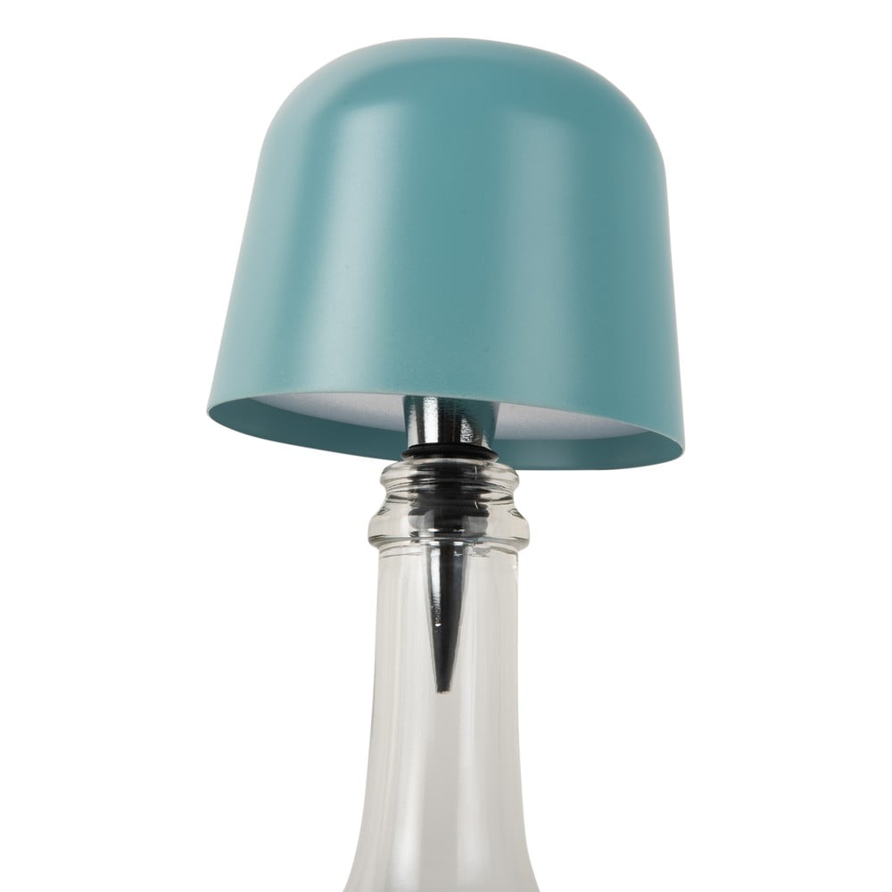 Veioză albastră LED sticlă cu abajur din metal (înălțime 13 cm) Cone Hat LED – Leitmotiv