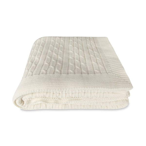 Pătură din bumbac Homemania Decor Softy, 130 x 170 cm, alb