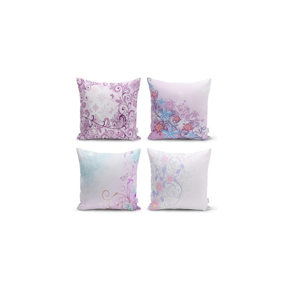 Set 4 fețe de pernă decorative Minimalist Cushion Covers Soft Pinky, 45 x 45 cm