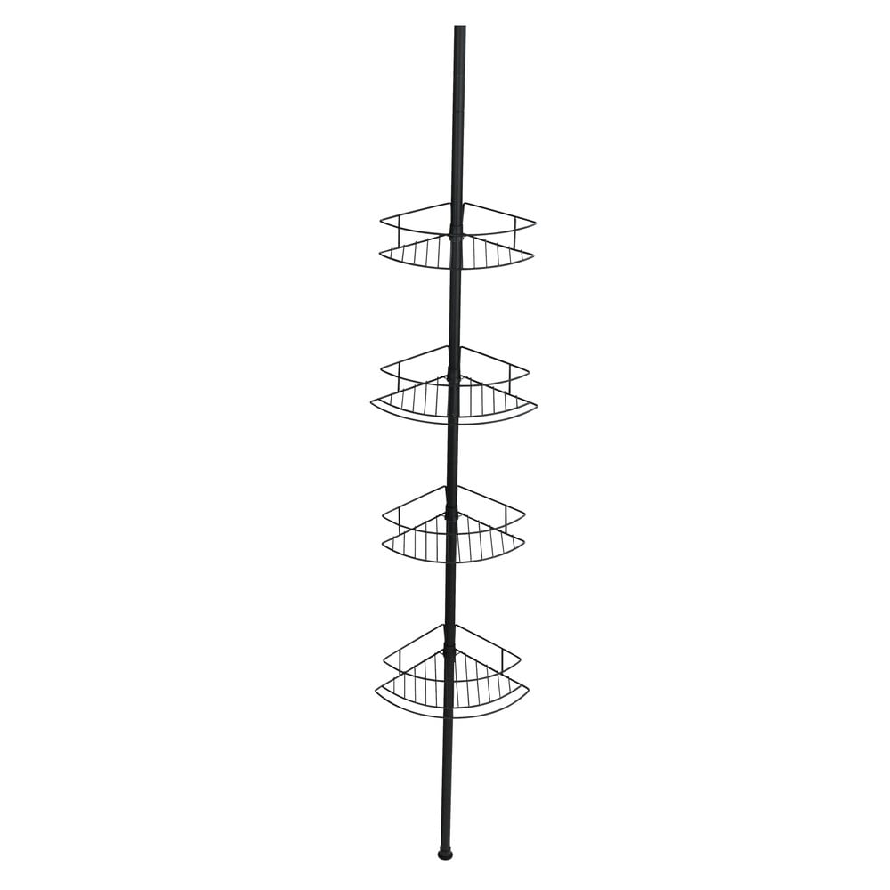 Raft telescopic de colț pentru cabina de duș Wenko Dolcedo, 23 x 31 cm, negru
