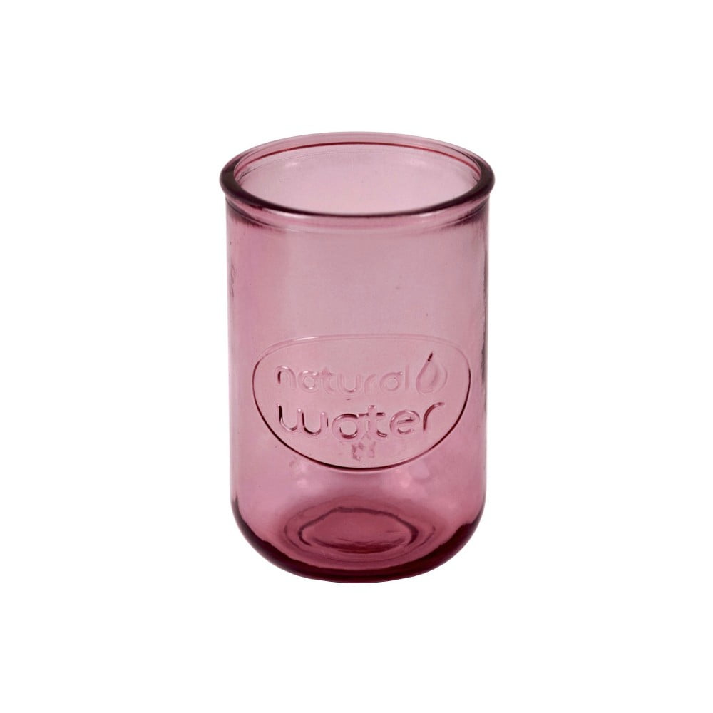 Pahar din sticlă reciclată Ego Dekor Water, 400 ml, roz închis