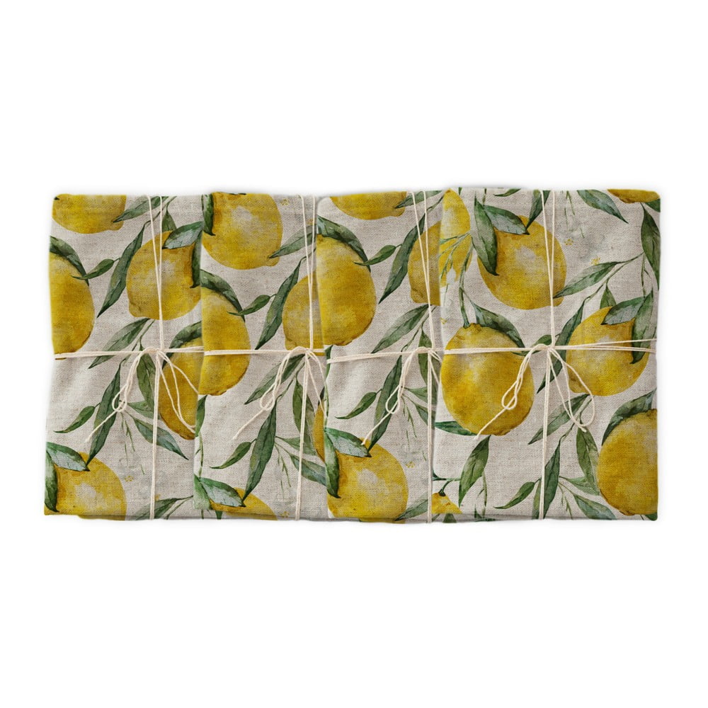 Set 4 șervețele textile Really Nice Things Lemons, lățime 40 cm bonami.ro