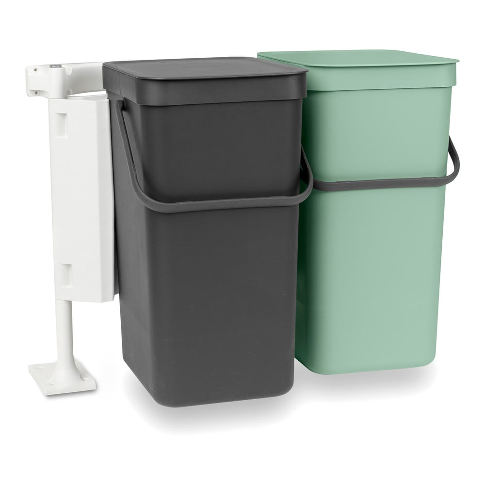 Coș de gunoi verde mentă/gri închis de reciclat/ încorporat din plastic 32 l Sort & Go – Brabantia