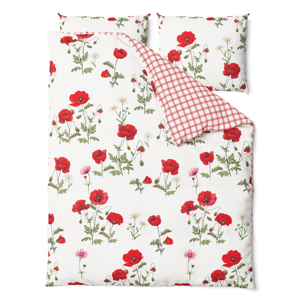 Lenjerie de pat din bumbac pentru pat dublu Bonami Selection Poppy, 160 x 200 cm 160 imagine noua