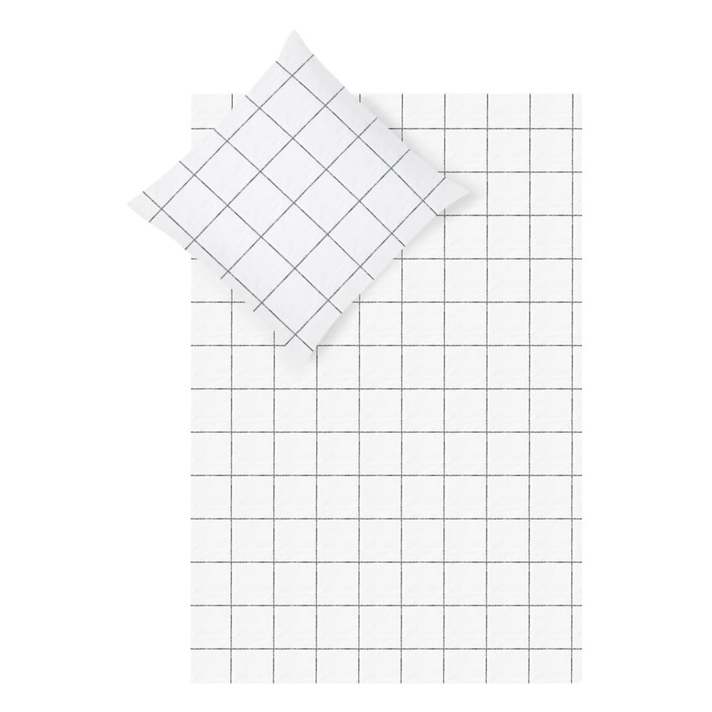 Lenjerie de pat din bumbac westwing collection juna, 135 x 200 cm, alb-negru