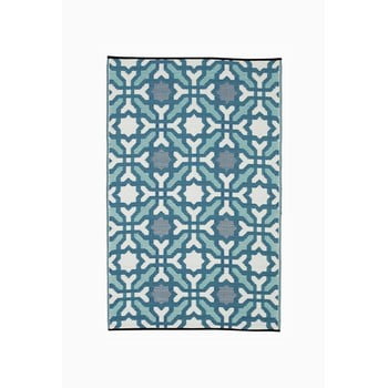 Covor reversibil pentru exterior din plastic reciclat fab hab seville, 90 x 150 cm, albastru - gri