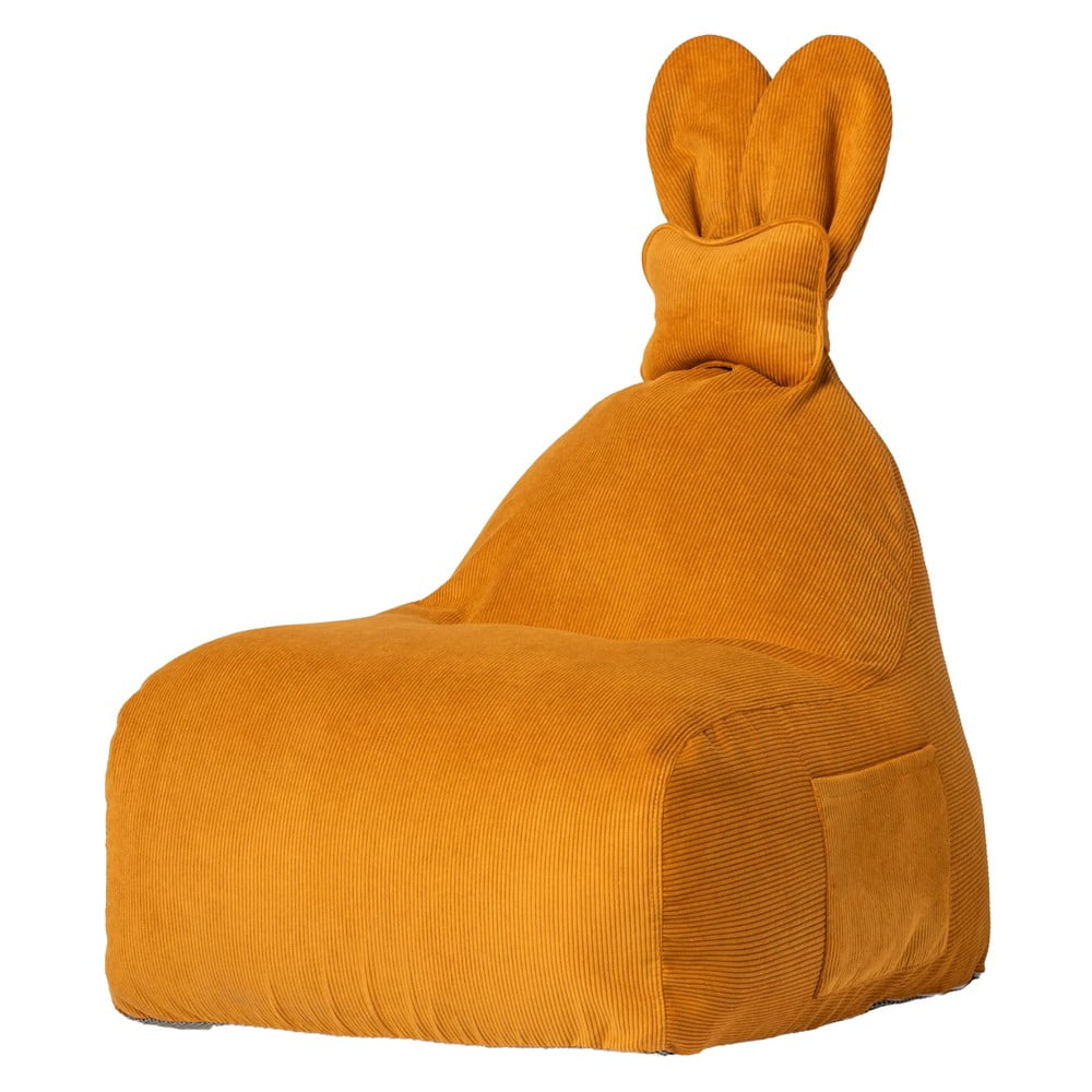 Fotoliu puf pentru copii galben ocru Funny Bunny – The Brooklyn Kids