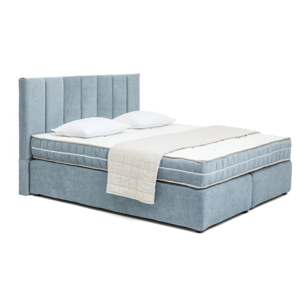 Pat boxspring albastru 180x200 cm Olia Bold Line – Bonami Selection