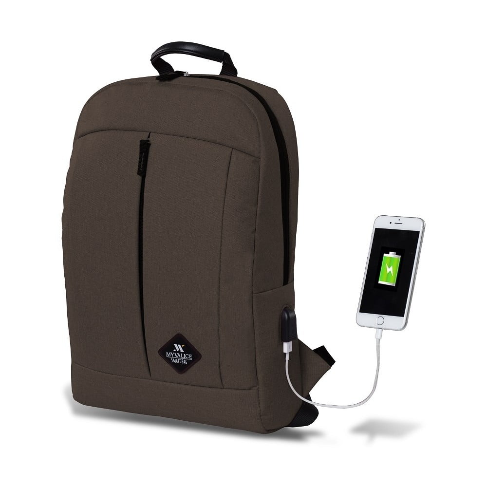 Rucsac cu port USB My Valice GALAXY Smart Bag, maro închis bonami.ro