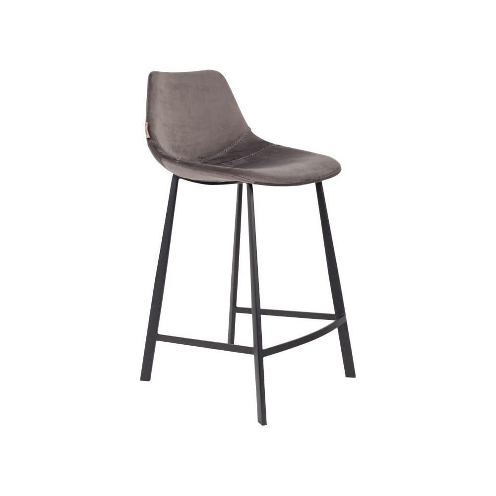 Set 2 scaune bar cu tapițerie catifelată Dutchbone, înălțime 91 cm, gri bonami.ro imagine noua 2022