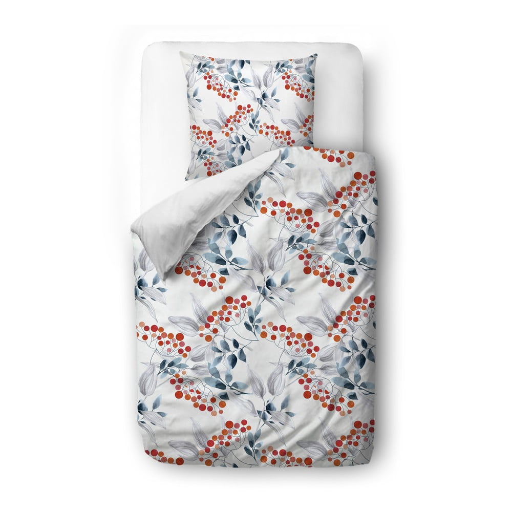 Lenjerie de pat albă din bumbac satinat pentru o persoană 135×200 cm Rowan Pattern – Butter Kings 135x200 imagine noua