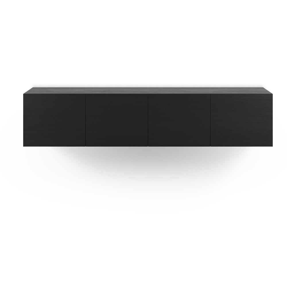 Comodă TV neagră 180x38x35 cm Daroca – Marckeric