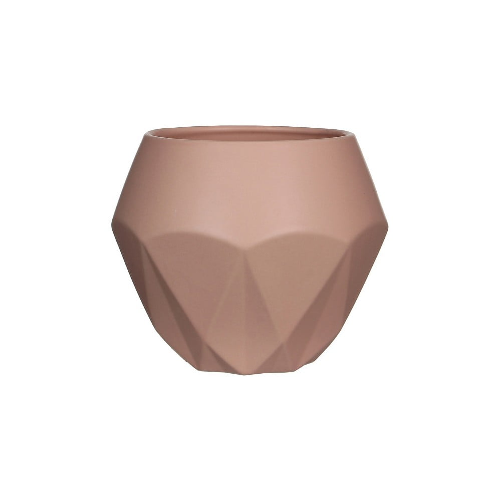 Ghiveci din ceramică Mica Gem, 17 x 20,5 cm, roz