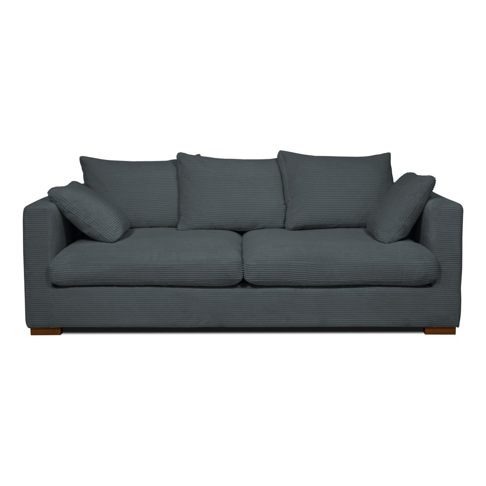 Canapea gri cu tapițerie din catifea reiată 220 cm Comfy – Scandic