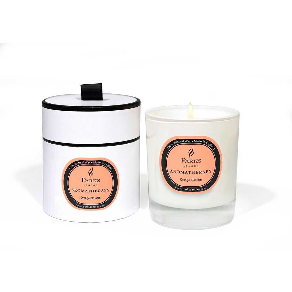 Lumânare parfumată cu aromă de flori de portocal Parks Candles London Aromatherapy, durată ardere 45 ore