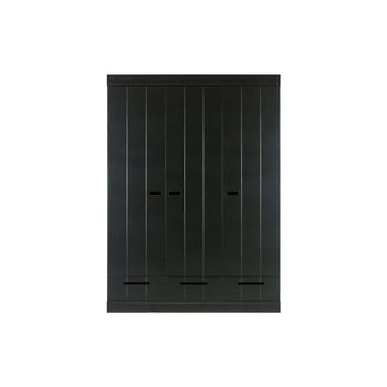 Dulap din lemn de pin woood connect, lățime 140 cm, negru