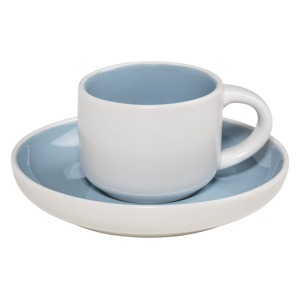 Cană pentru espresso cu farfurioară Maxwell & Williams Tint, albastru – alb, 100 ml bonami.ro imagine 2022