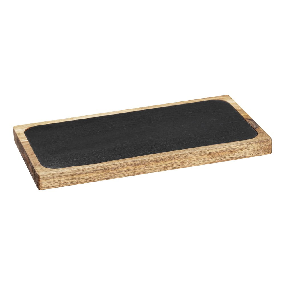 Platou de servire negru/în culoare naturală din lemn 30x15 cm – Wenko