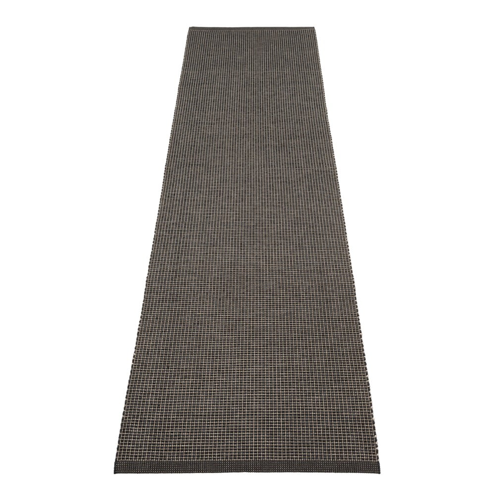 Covor tip traversă pentru interior și exterior gri antracit 70x300 cm Emm Black Linen – Pappelina