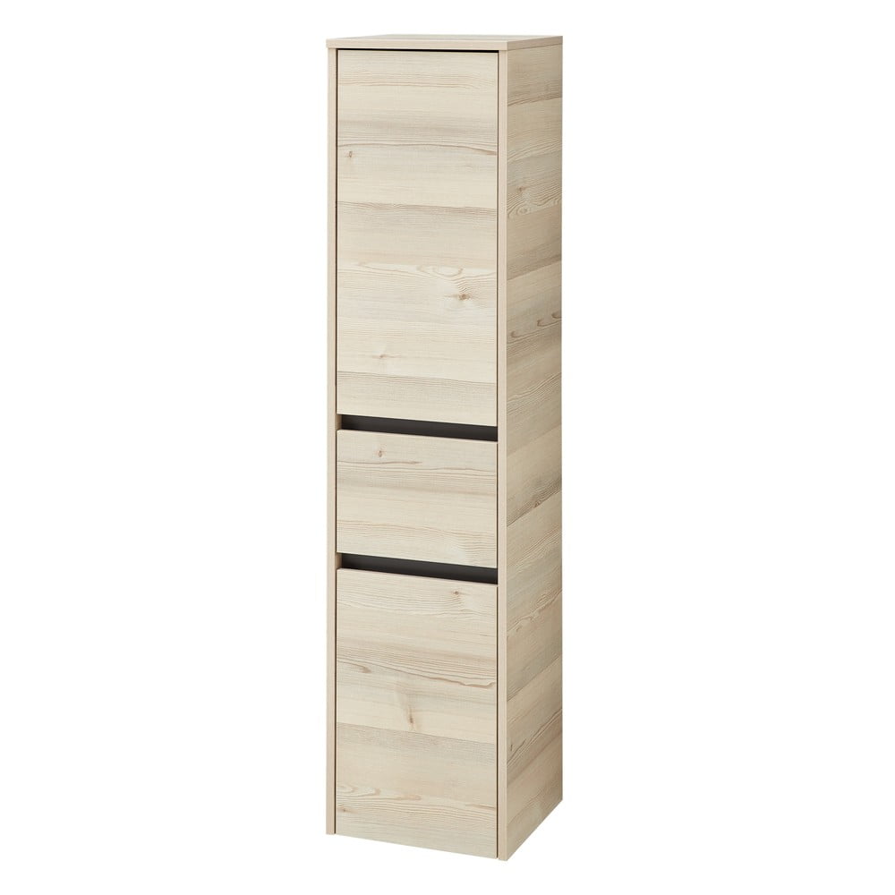 Dulap de baie în culoare naturală cu aspect de lemn de pin 146x35 cm Quickset 393 – Pelipal