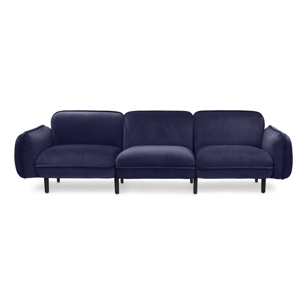 Canapea cu tapițerie din catifea EMKO Bean, albastru închis albastru imagine model 2022