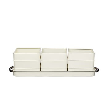 Set ghivece pentru mirodenii kitchen craft living nostalgia, crem