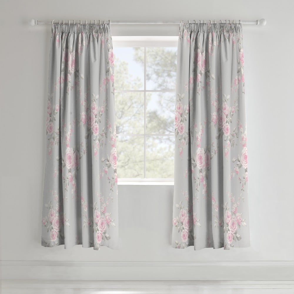 Set 2 draperii Catherine Lansfield Canterbury Rose, 168 x 183 cm