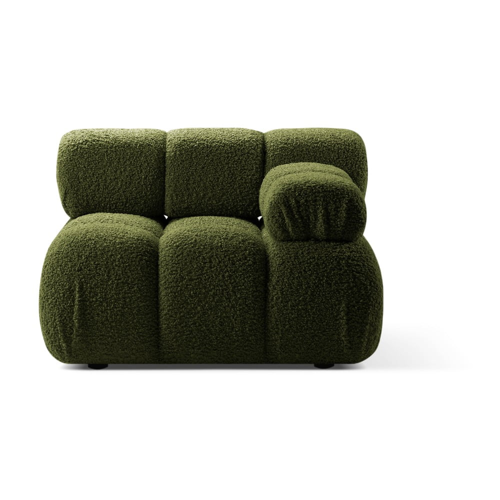 Modul pentru canapea modulară verde cu tapițerie din țesătură bouclé (cu colț pe partea dreaptă) Bellis – Micadoni Home