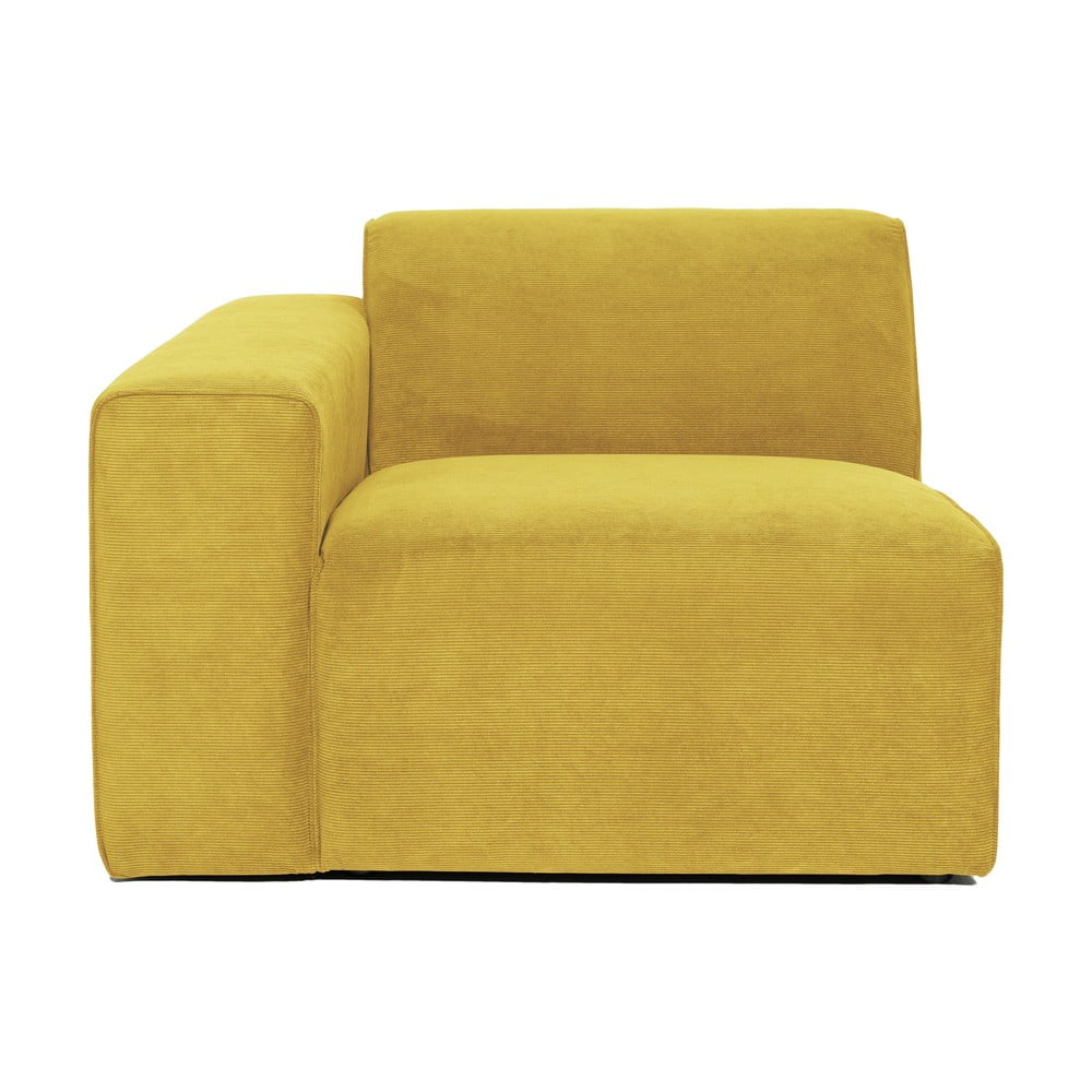 Modul cu tapițerie din reiat pentru canapea colț de stânga Scandic Sting, 101 cm, galben muștar